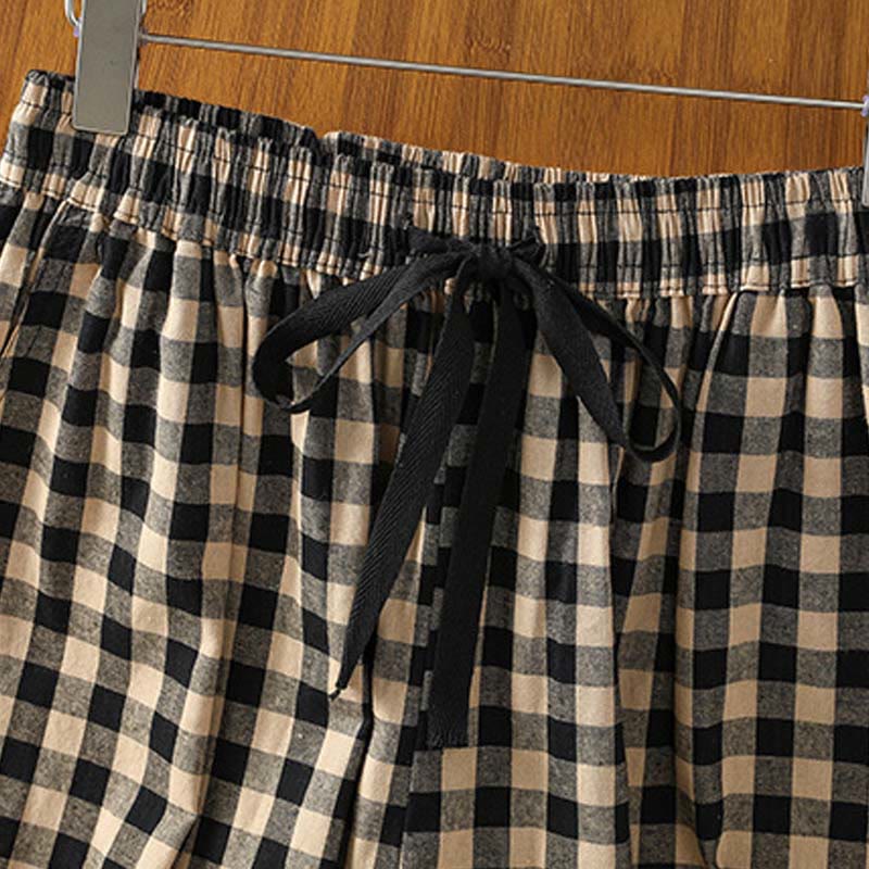 Pantalones casuales de algodón con costuras de Buddha Stones, de pierna ancha y bolsillos para mujer, tallas 7-8 - image 3