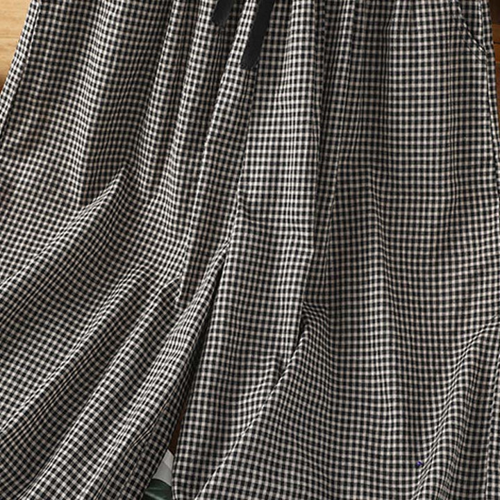 Pantalones casuales de algodón con costuras de Buddha Stones, de pierna ancha y bolsillos para mujer, tallas 7-8 - image 12