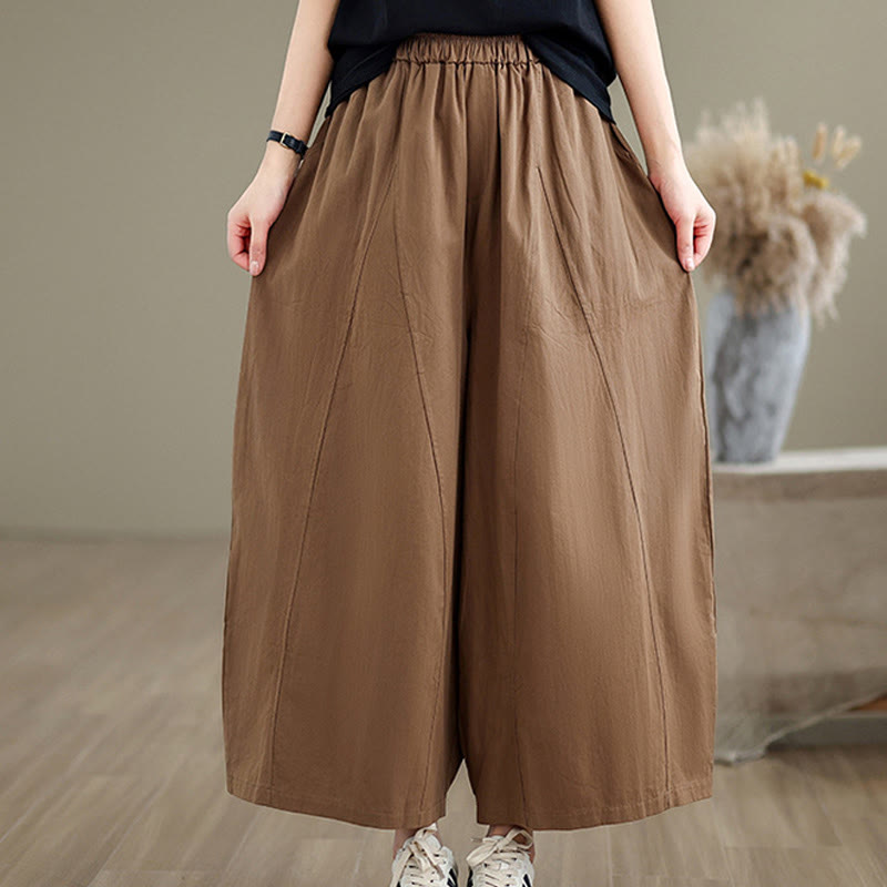 Pantalones casuales Buddha Stones de algodón liso para mujer, de pierna ancha, con bolsillos, tallas 7-8 - Perú - US8-10，UK/AU12-14，EU40-42 (2XL) - image 13