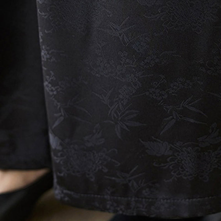 Pantalones casuales de algodón jacquard con cordones y pernera ancha para mujer con bolsillos de Buddha Stones - image 19