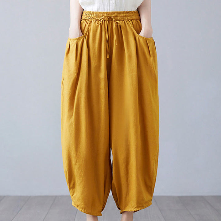 Pantalones cortos de verano Buddha Stones para mujer, de algodón y lino, con bolsillos - Oro - US12, UK/AU16, EU44 (3XL) - image 34