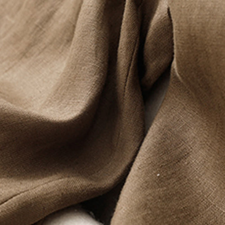 Pantalones harén de lino y algodón para mujer, lisos, de verano, con bolsillos, de Buddha Stones - image 4