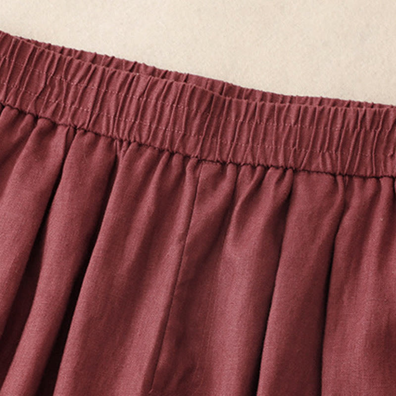 Pantalones harén de lino y algodón para mujer, lisos, de verano, con bolsillos, de Buddha Stones - image 9