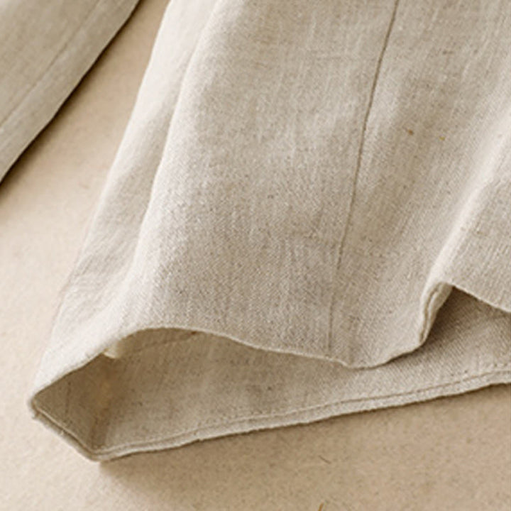 Pantalones harén de lino y algodón para mujer, lisos, de verano, con bolsillos, de Buddha Stones - image 13