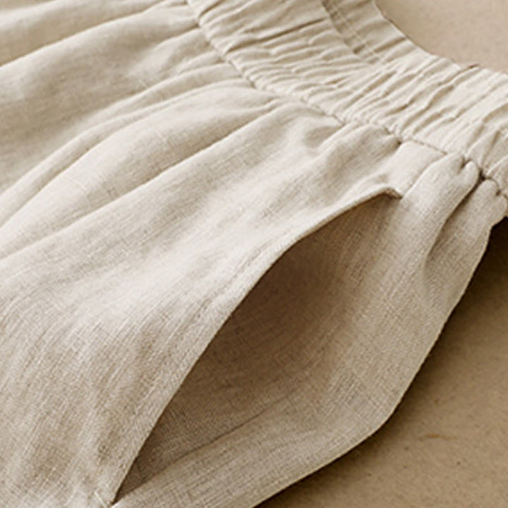Pantalones harén de lino y algodón para mujer, lisos, de verano, con bolsillos, de Buddha Stones - image 15