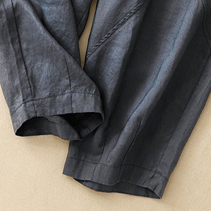 Pantalones cortos informales lisos con estampado de Buddha Stones para mujer, estilo harem con bolsillos. - image 3
