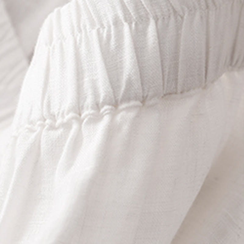 Pantalones casuales de lino y algodón para mujer, estilo harén, con bolsillos y estampado de Buddha Stones - image 6