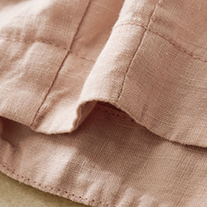 Pantalones cortos casuales lisos con Buddha Stones para mujer, estilo harem de lino con bolsillos. - image 24