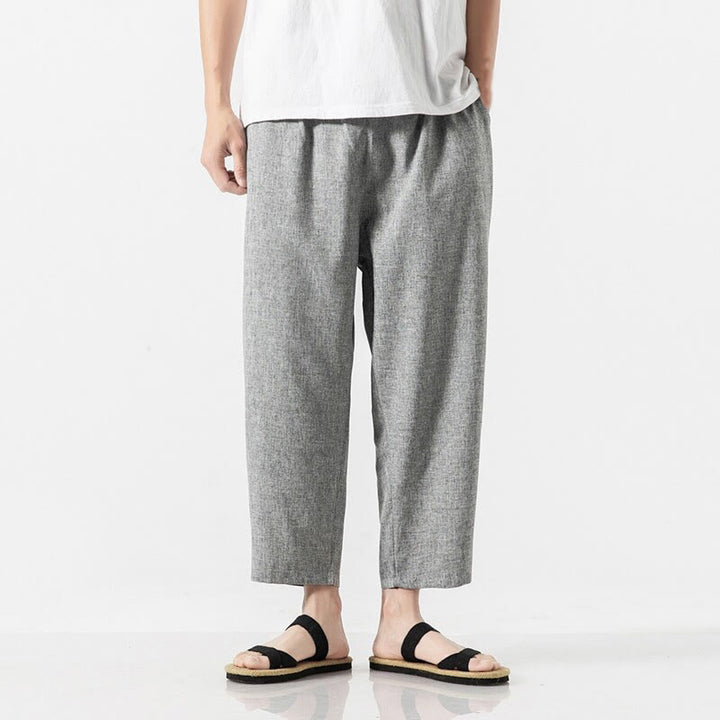 Pantalones de lino y algodón con bolsillos de Buddha Stones Summer Plain para hombre, talla 7-8 - Gris claro - US/UK/AU46, EU56 (5XL) - image 25
