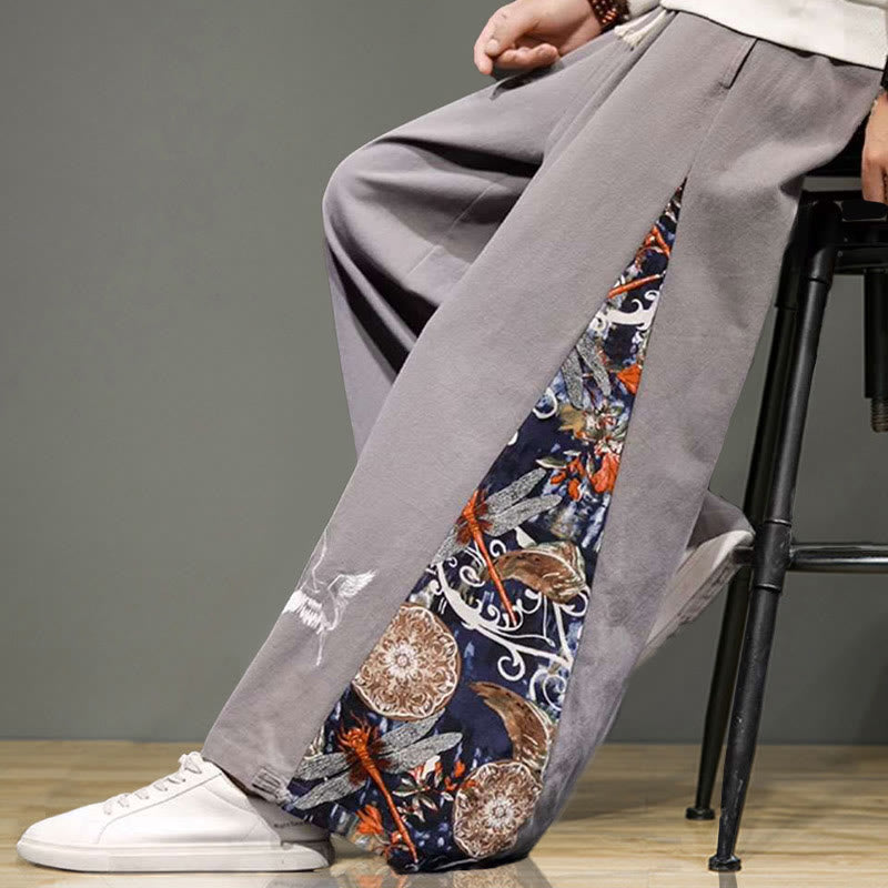 Pantalones anchos de lino y algodón para hombre con bordado de Buddha Stones y bolsillos, con cordón ajustable - image 29