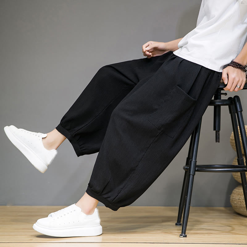 Pantalones harén casuales Buddha Stones, de largo 7-8, para hombre, con bolsillos laterales - image 17