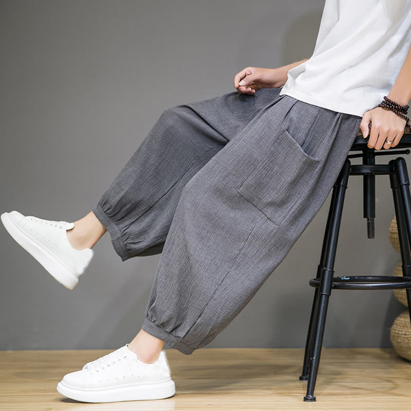 Pantalones harén casuales Buddha Stones, de largo 7-8, para hombre, con bolsillos laterales - image 27