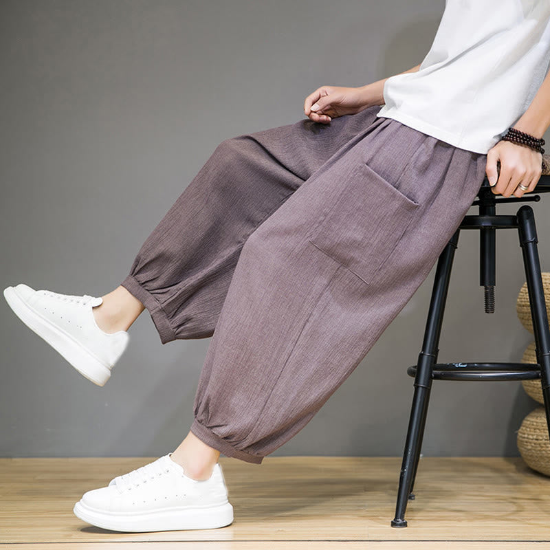Pantalones harén casuales Buddha Stones, de largo 7-8, para hombre, con bolsillos laterales - image 35