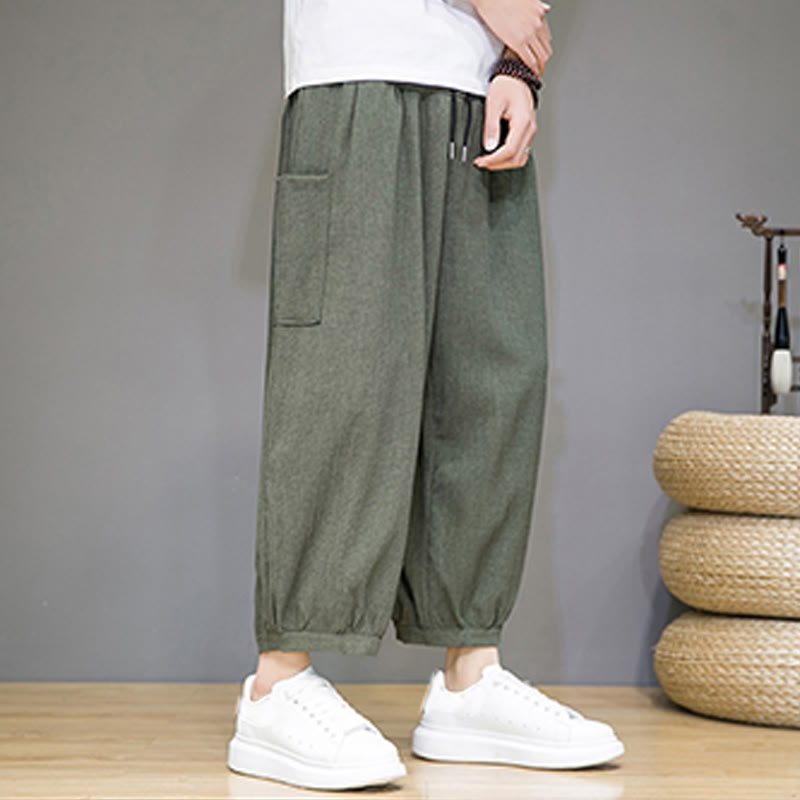 Pantalones harén casuales Buddha Stones, de largo 7-8, para hombre, con bolsillos laterales - image 3