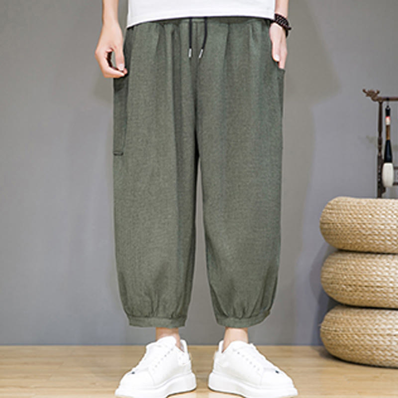 Pantalones harén casuales Buddha Stones, de largo 7-8, para hombre, con bolsillos laterales - image 6