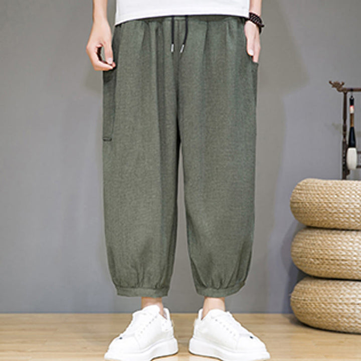 Pantalones harén casuales Buddha Stones, de largo 7-8, para hombre, con bolsillos laterales - image 6