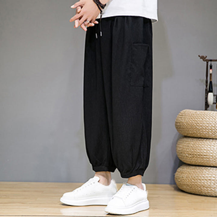Pantalones harén casuales Buddha Stones, de largo 7-8, para hombre, con bolsillos laterales - image 12