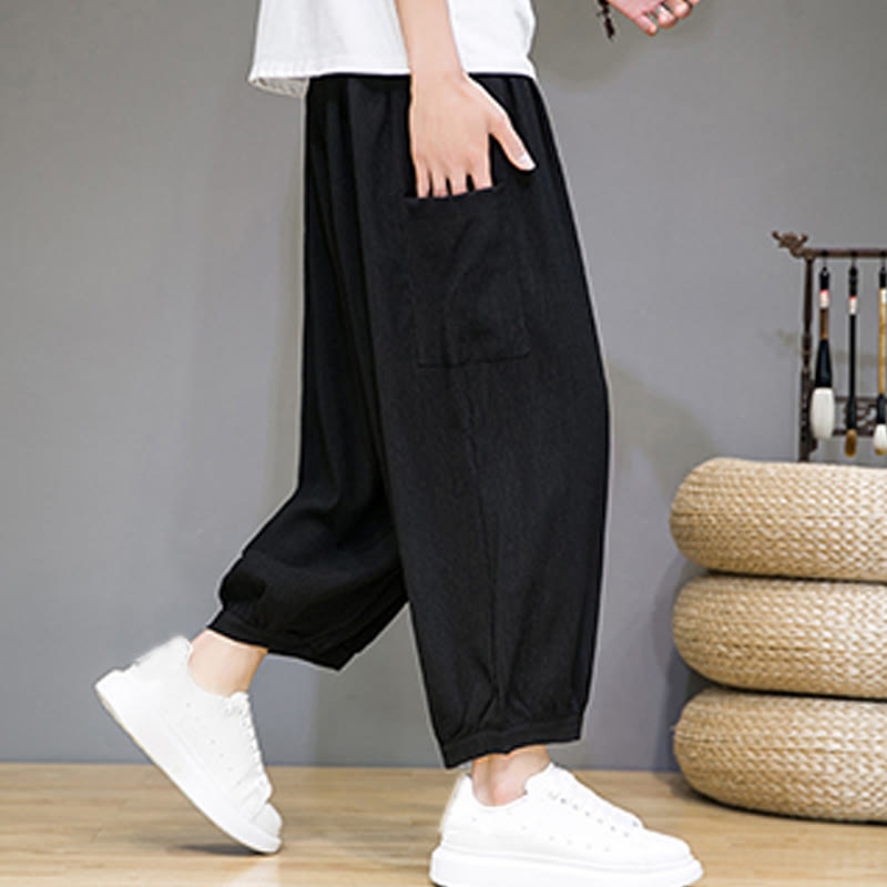 Pantalones harén casuales Buddha Stones, de largo 7-8, para hombre, con bolsillos laterales - image 14