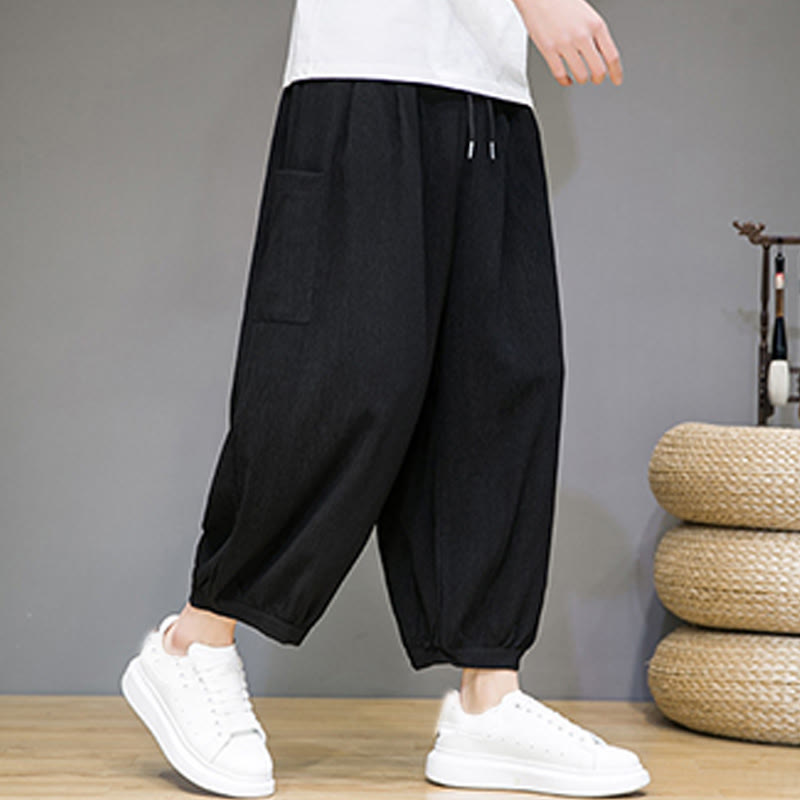Pantalones harén casuales Buddha Stones, de largo 7-8, para hombre, con bolsillos laterales - image 11