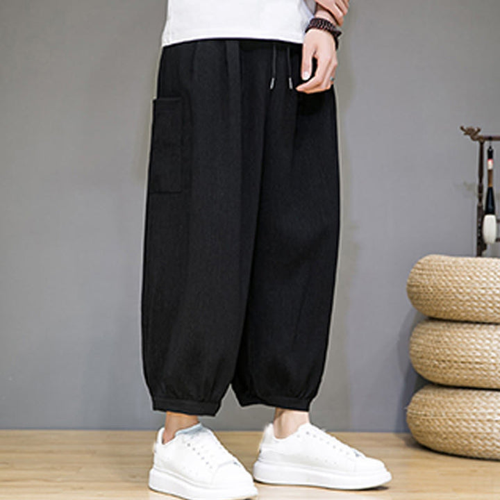 Pantalones harén casuales Buddha Stones, de largo 7-8, para hombre, con bolsillos laterales - image 12