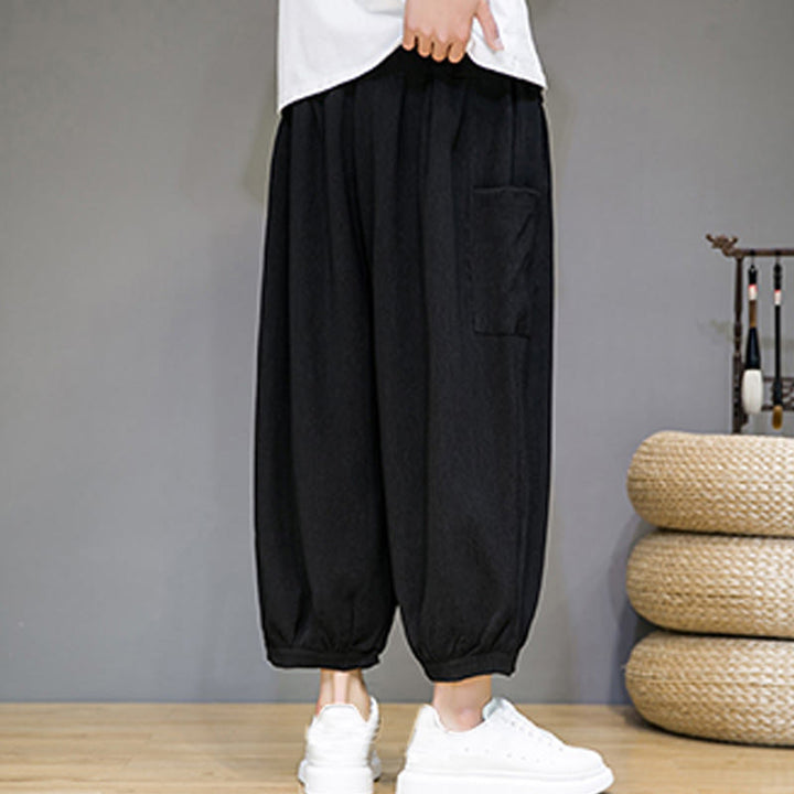 Pantalones harén casuales Buddha Stones, de largo 7-8, para hombre, con bolsillos laterales - image 13