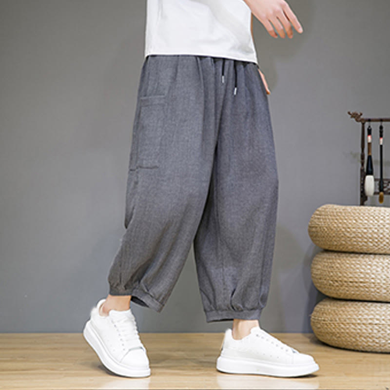 Pantalones harén casuales Buddha Stones, de largo 7-8, para hombre, con bolsillos laterales - image 19