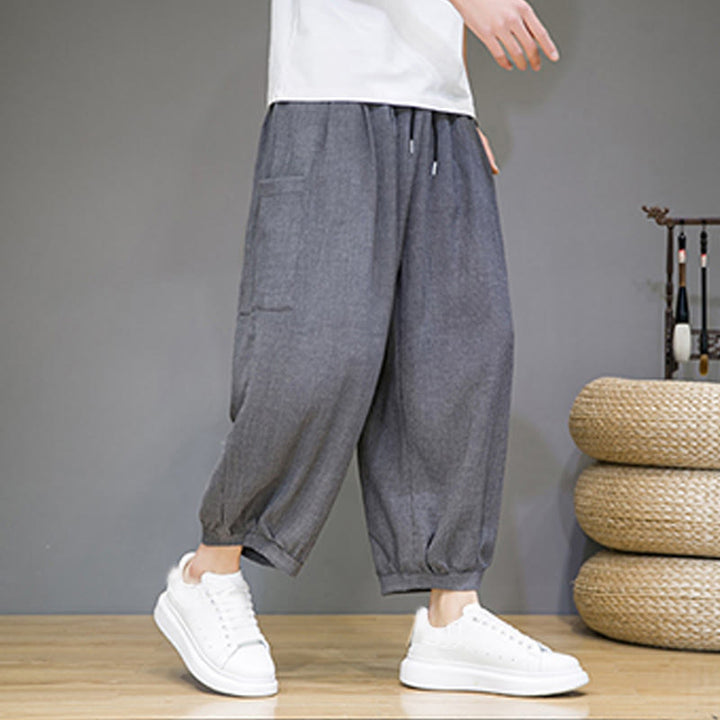 Pantalones harén casuales Buddha Stones, de largo 7-8, para hombre, con bolsillos laterales - image 19
