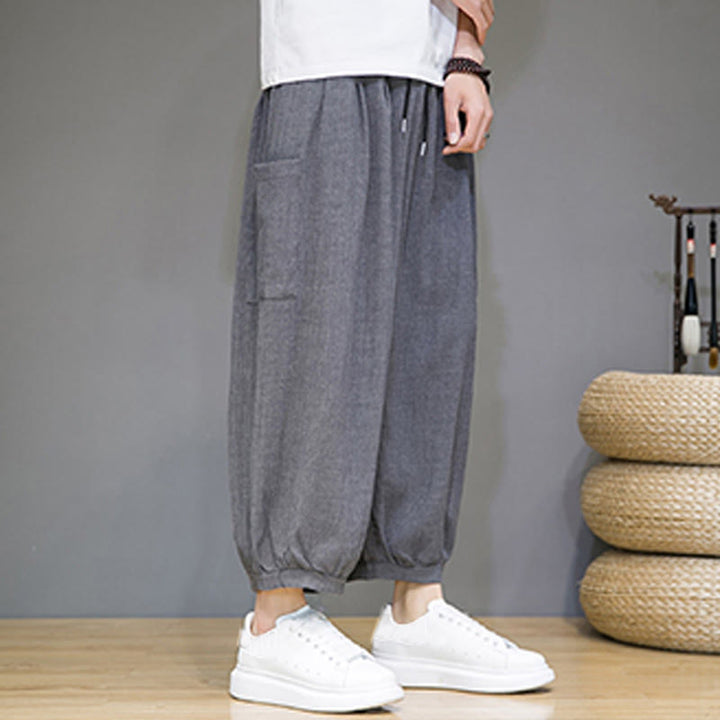 Pantalones harén casuales Buddha Stones, de largo 7-8, para hombre, con bolsillos laterales - image 20