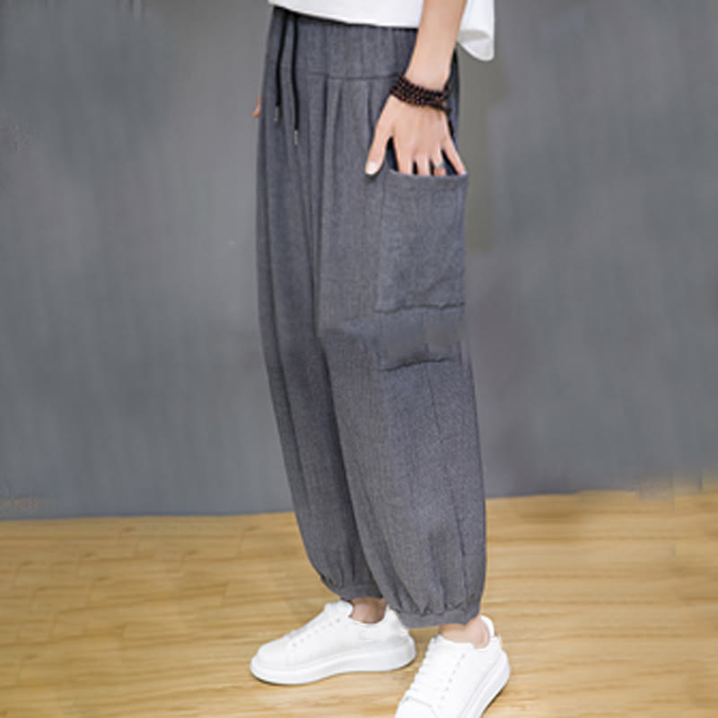 Pantalones harén casuales Buddha Stones, de largo 7-8, para hombre, con bolsillos laterales - image 25