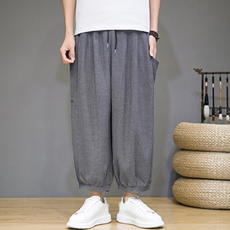 Pantalones harén casuales Buddha Stones, de largo 7-8, para hombre, con bolsillos laterales - image 22
