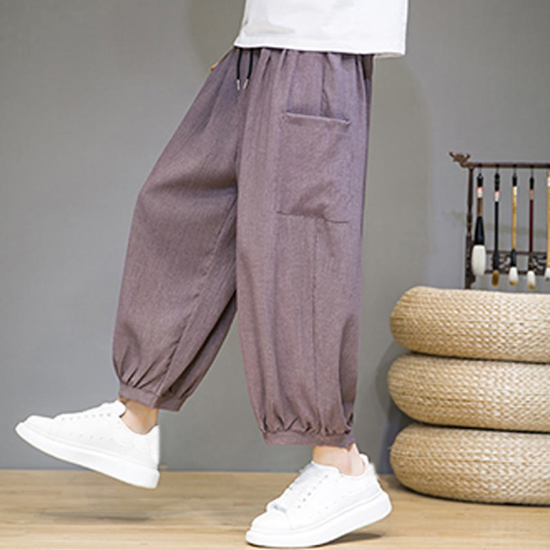 Pantalones harén casuales Buddha Stones, de largo 7-8, para hombre, con bolsillos laterales - image 33