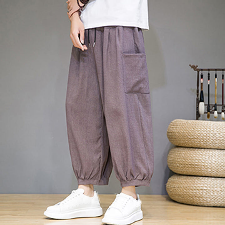 Pantalones harén casuales Buddha Stones, de largo 7-8, para hombre, con bolsillos laterales - image 30