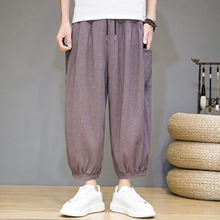 Pantalones harén casuales Buddha Stones, de largo 7-8, para hombre, con bolsillos laterales - image 31