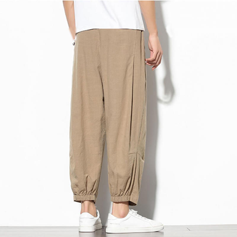 Pantalones de verano Buddha Stones para hombre, de algodón y lino, con bolsillos, talla 7-8 - image 7