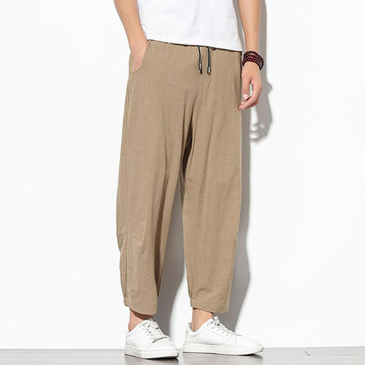 Pantalones de verano Buddha Stones para hombre, de algodón y lino, con bolsillos, talla 7-8 - image 11