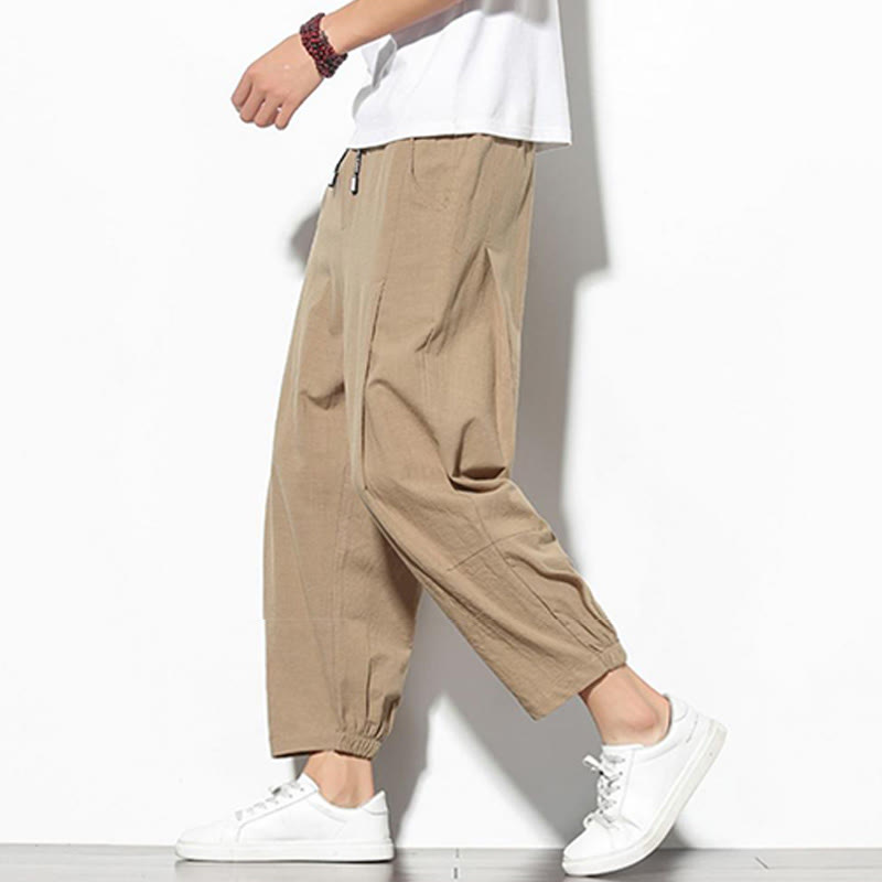 Pantalones de verano Buddha Stones para hombre, de algodón y lino, con bolsillos, talla 7-8 - image 10