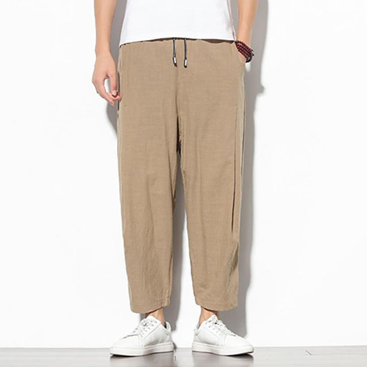Pantalones de verano Buddha Stones para hombre, de algodón y lino, con bolsillos, talla 7-8 - image 12