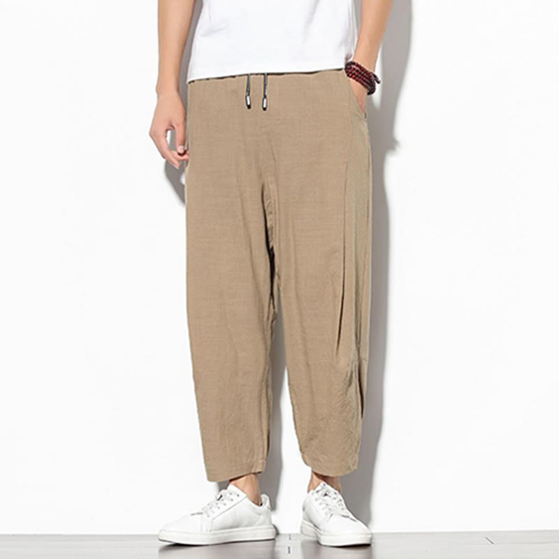 Pantalones de verano Buddha Stones para hombre, de algodón y lino, con bolsillos, talla 7-8 - image 13