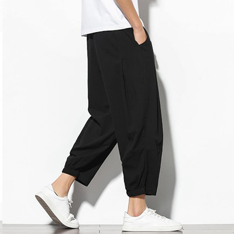 Pantalones de verano Buddha Stones para hombre, de algodón y lino, con bolsillos, talla 7-8 - image 17