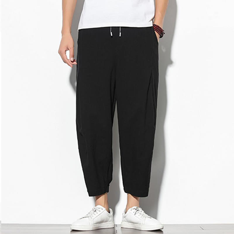 Pantalones de verano Buddha Stones para hombre, de algodón y lino, con bolsillos, talla 7-8 - image 16