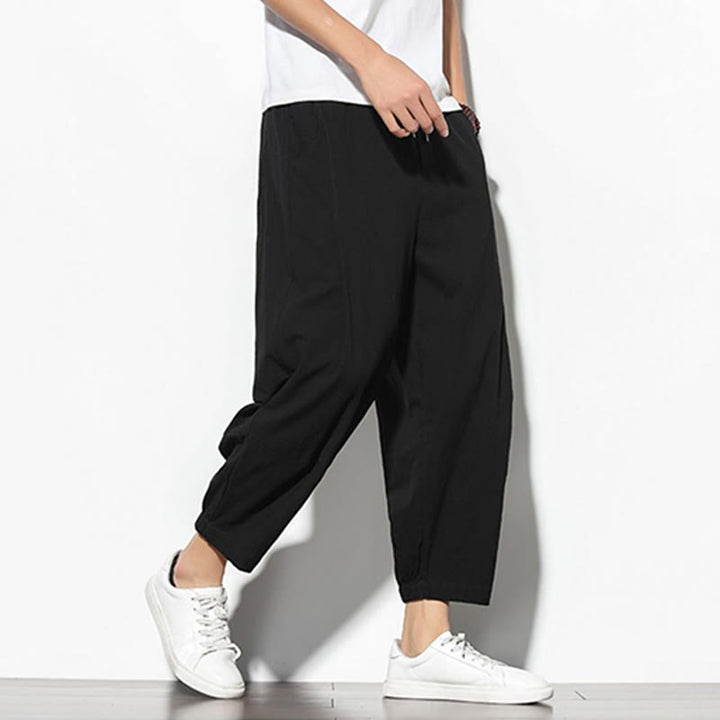 Pantalones de verano Buddha Stones para hombre, de algodón y lino, con bolsillos, talla 7-8 - image 19