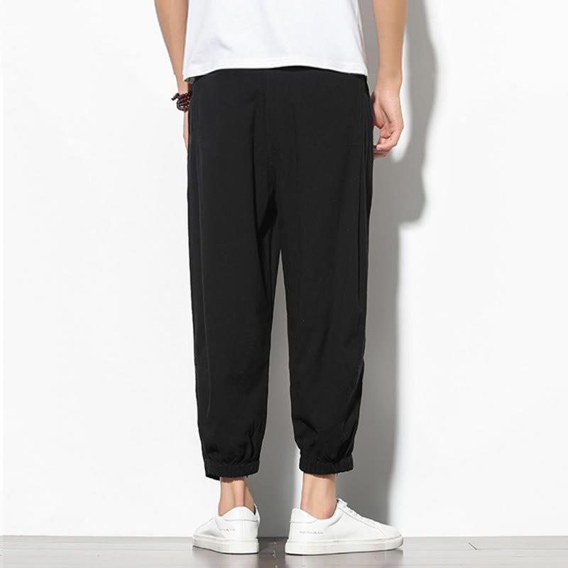 Pantalones de verano Buddha Stones para hombre, de algodón y lino, con bolsillos, talla 7-8 - image 18