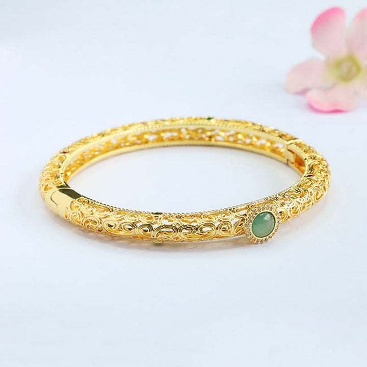 Pulsera de la suerte de cobre y jade con diseño de nubes de Buddha Stones, 60 mm (2,36 pulgadas) - image 11
