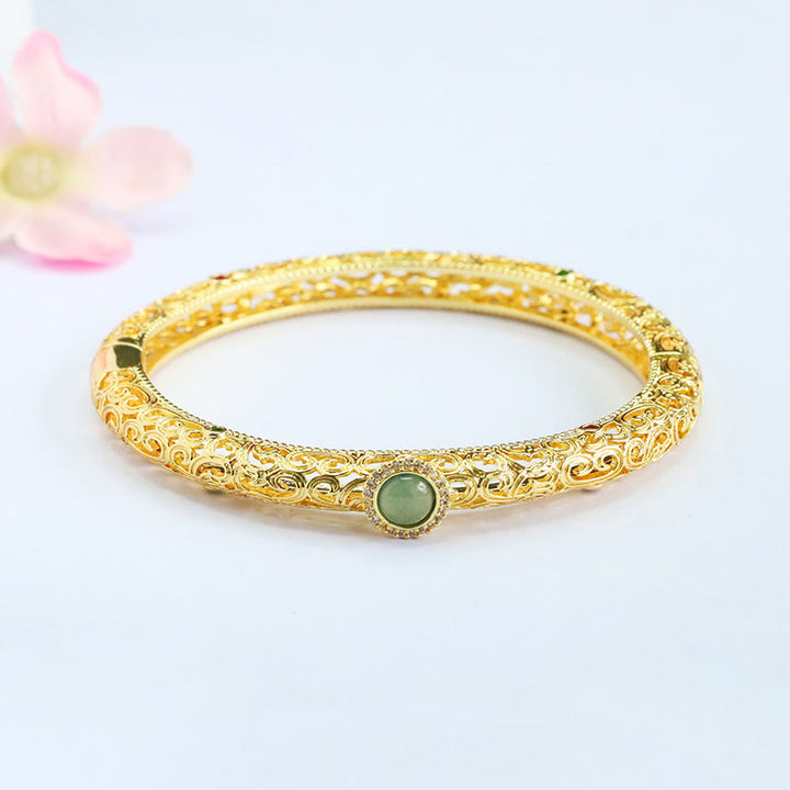 Pulsera de la suerte de cobre y jade con diseño de nubes de Buddha Stones, 60 mm (2,36 pulgadas) - image 8