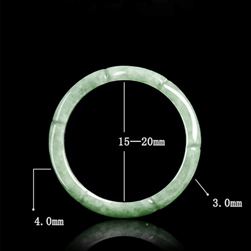 Anillo de jade con diseño de bambú natural y Buddha Stones - image 9