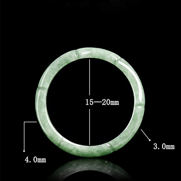 Anillo de jade con diseño de bambú natural y Buddha Stones - image 9