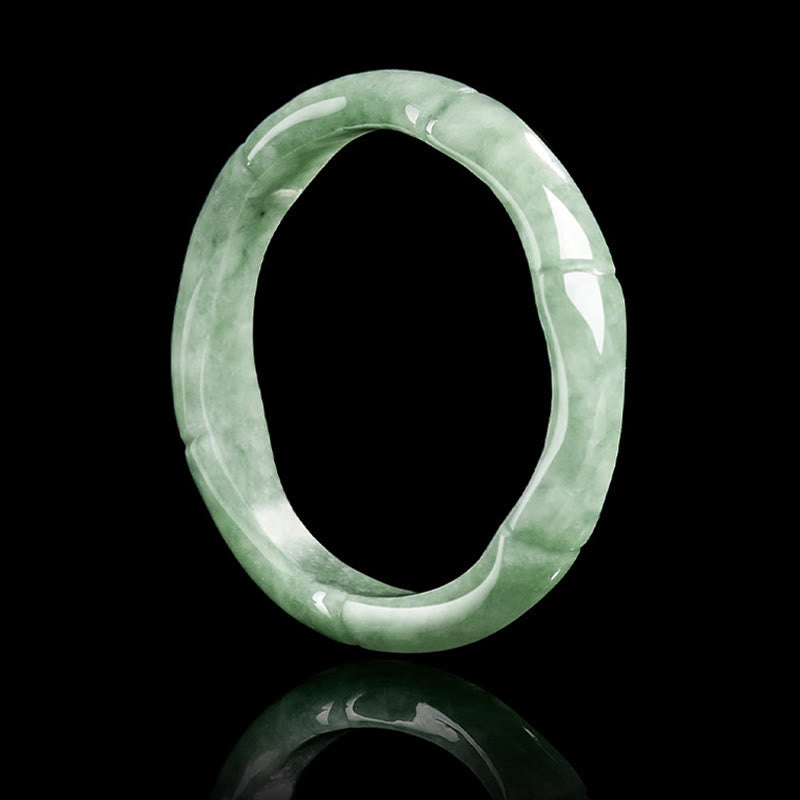 Anillo de jade con diseño de bambú natural y Buddha Stones - image 2