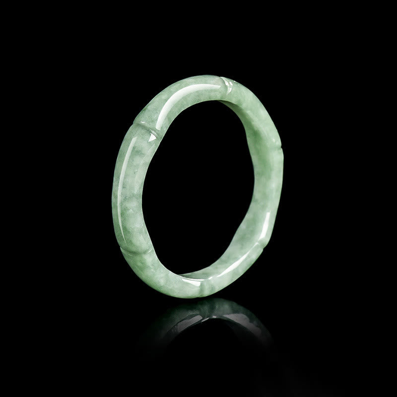 Anillo de jade con diseño de bambú natural y Buddha Stones - 22 mm - image 1