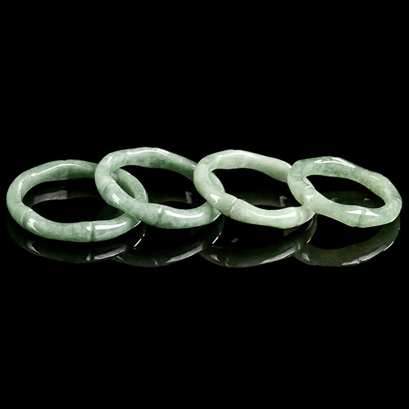 Anillo de jade con diseño de bambú natural y Buddha Stones - image 12