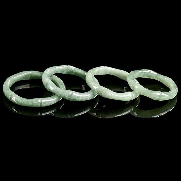 Anillo de jade con diseño de bambú natural y Buddha Stones - image 12